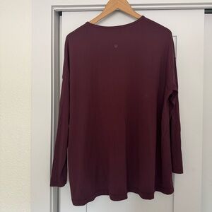 Lululemon Maroon Oversized Long Sleeve Toop